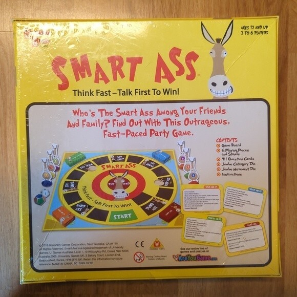 Smart Ass Board Game By University Games Ages 12+ Sealed NEW IN BOX - Picture 2 of 2